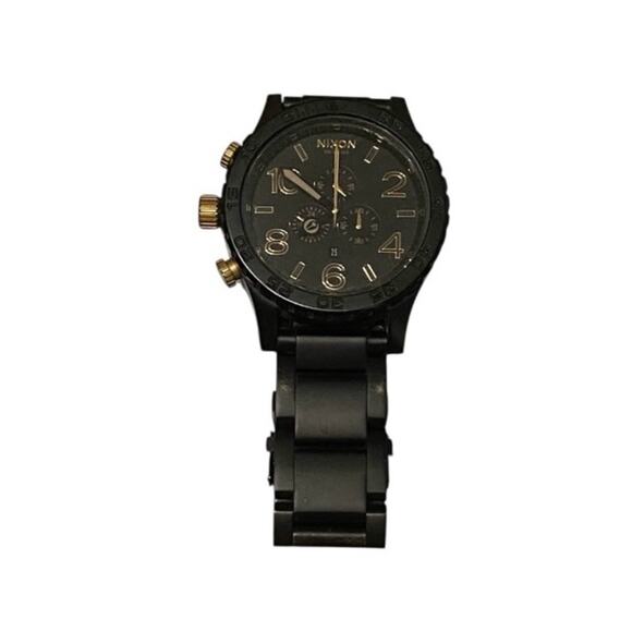 Nixon Black and Gold Chronograph Timepiece - Picture 1 of 4